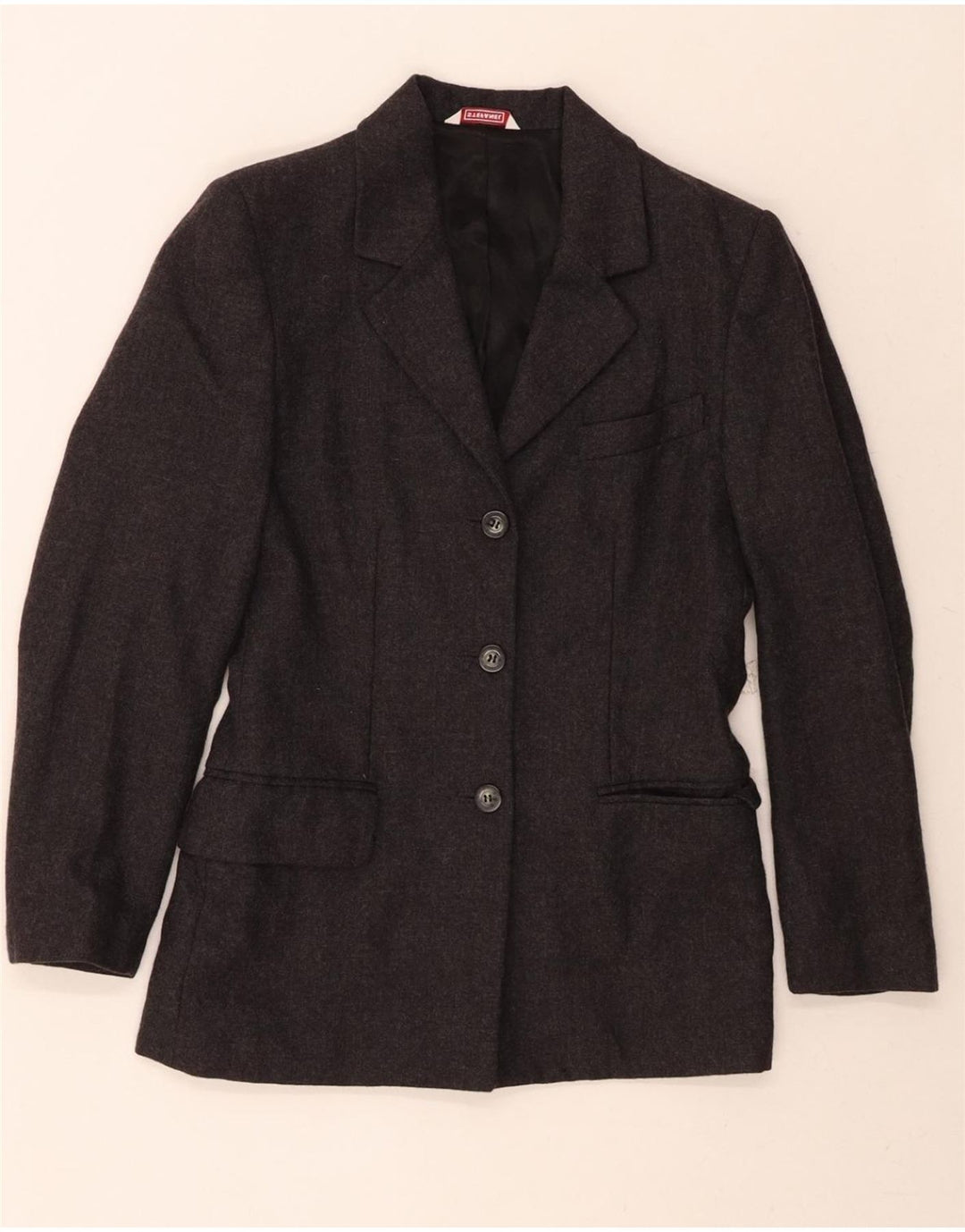STEFANEL Womens 3 Button Blazer Jacket IT 38 XS Grey Wool Vintage Stefanel and Second-Hand Stefanel from Messina Hembry 