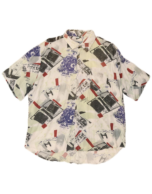 ROB ROY Мужская рубашка с коротким рукавом и рисунком, XL, разноцветная вискоза в стиле пэчворк