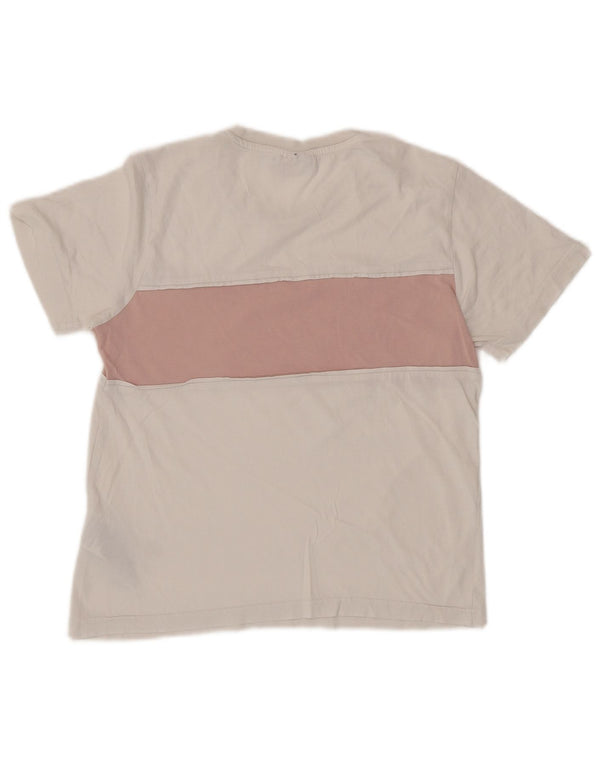 Женская футболка с рисунком FILA Top UK 10, маленькая белая хлопковая футболка с цветными блоками