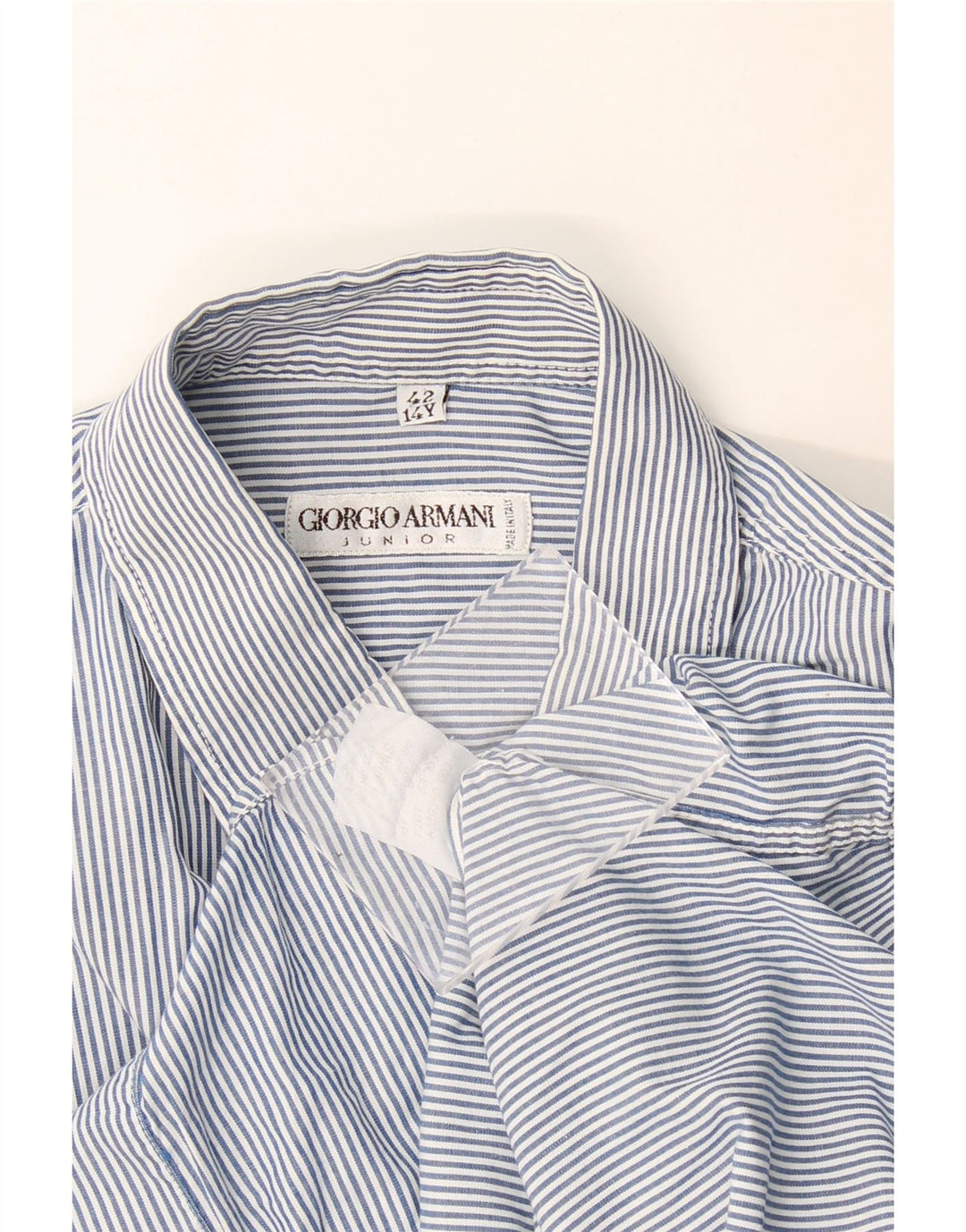 Рубашка для мальчиков Giorgio Armani 13-14 лет синяя в тонкую полоску