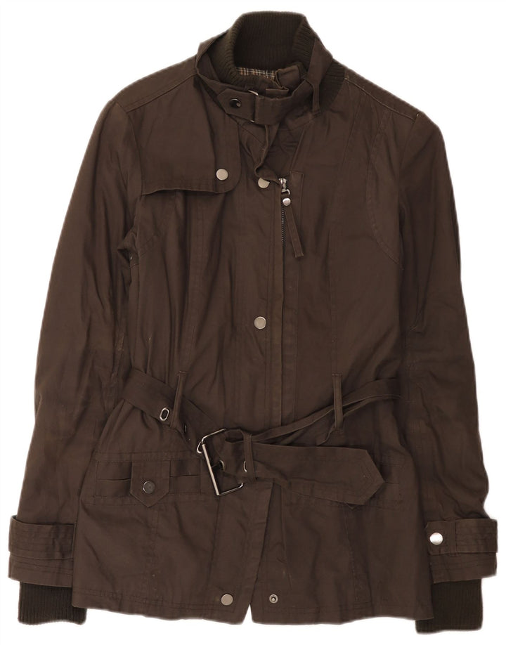 Женская куртка Zara UK 10, маленькая, коричневый, хлопок