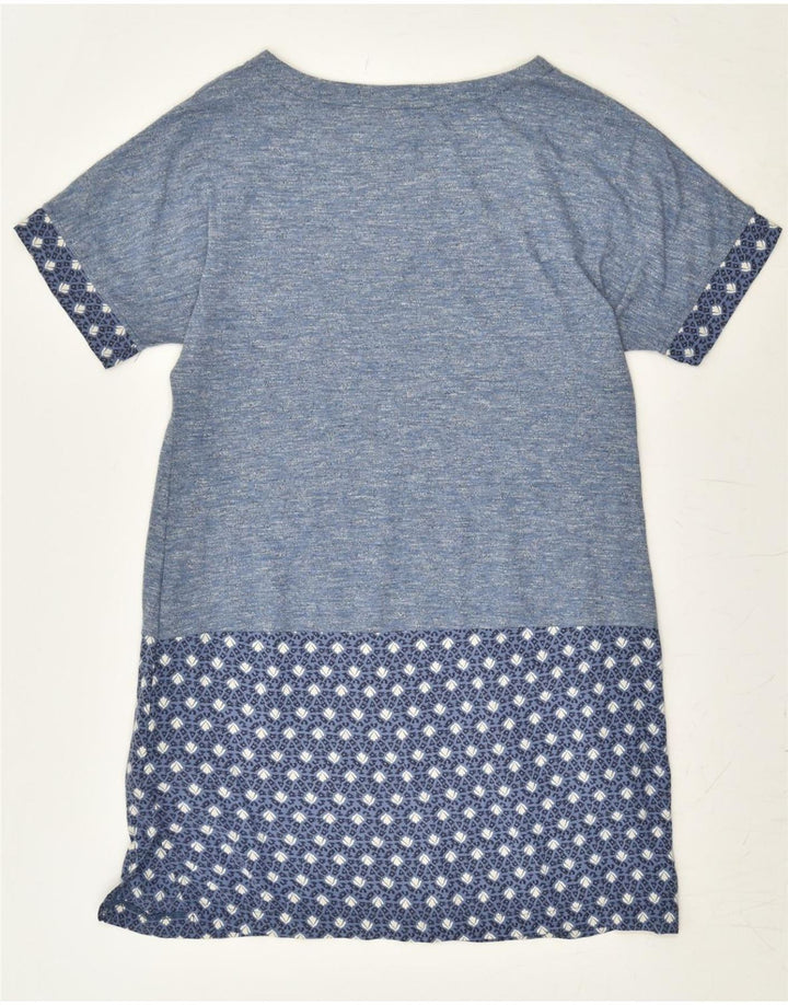 WHITE STUFF Womens Abstract Pattern T-Shirt Dress UK 10 Small Blue Flecked | Vintage White Stuff | Thrift | Second-Hand White Stuff | Used Clothing | Messina Hembry 