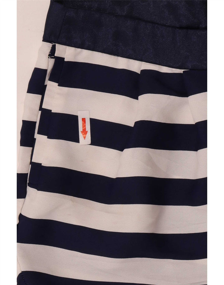 Женские шорты чинос Zara, маленькие W26, темно-синие полосатые, полиэстер
