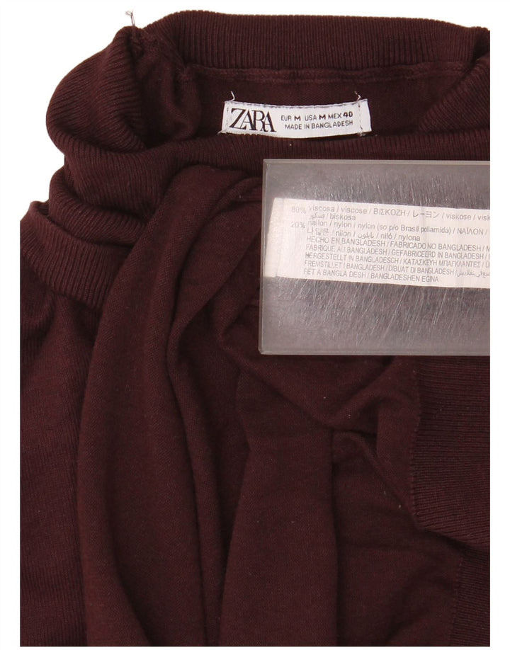 Мужской джемпер с высоким воротником Zara, средний бордовый вискозный свитер
