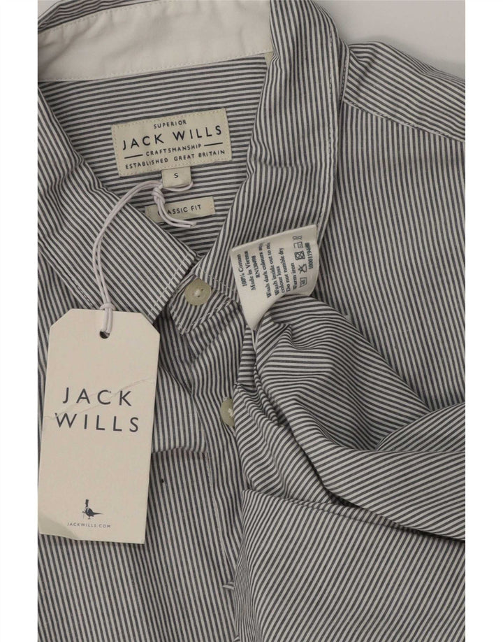 Мужская рубашка классического кроя Jack Wills, маленькая серая хлопковая полоска