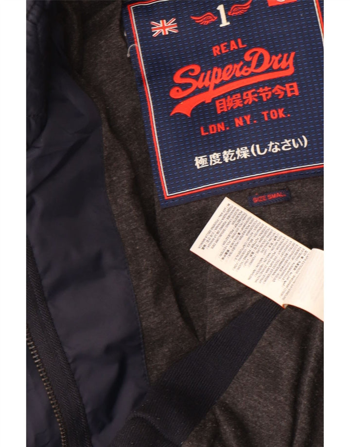 Женская стеганая куртка Superdry UK 10, маленькая, темно-синяя, нейлон