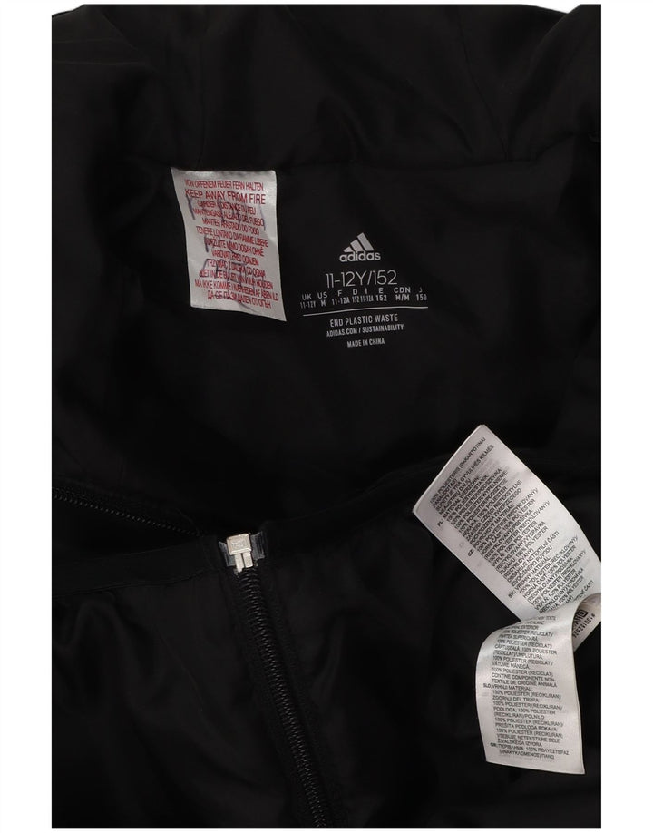 Утепленная куртка ADIDAS для мальчиков с капюшоном 11-12 лет, черный полиэстер