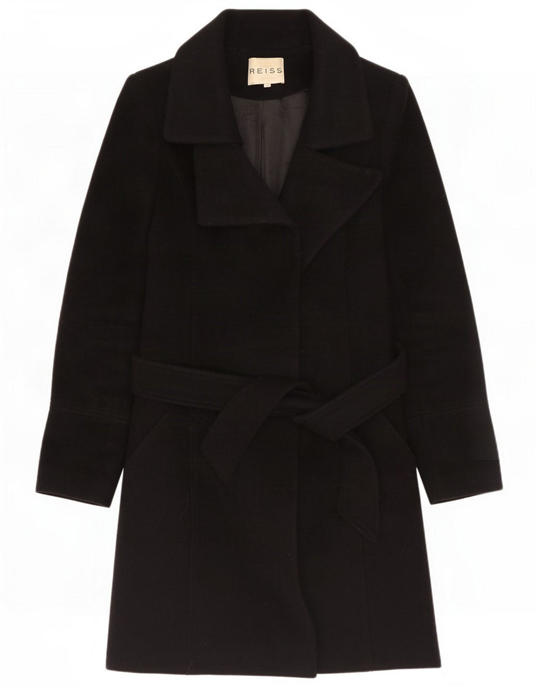 Женское пальто оверсайз Reiss UK 10, маленькое, черное, шерсть