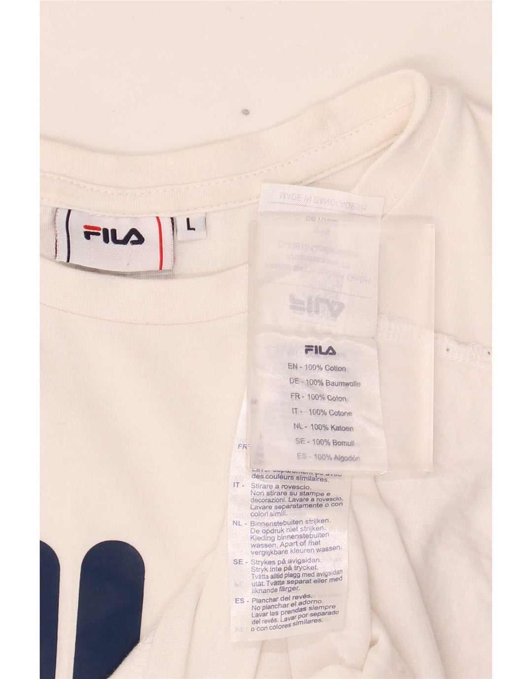 Fila Мужской топ с рисунком, длинный рукав, большой белый хлопок, хлопок