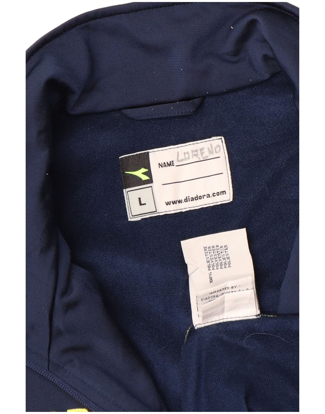 Мужской спортивный костюм Diadora с графическим рисунком, большая темно-синяя куртка с цветными блоками