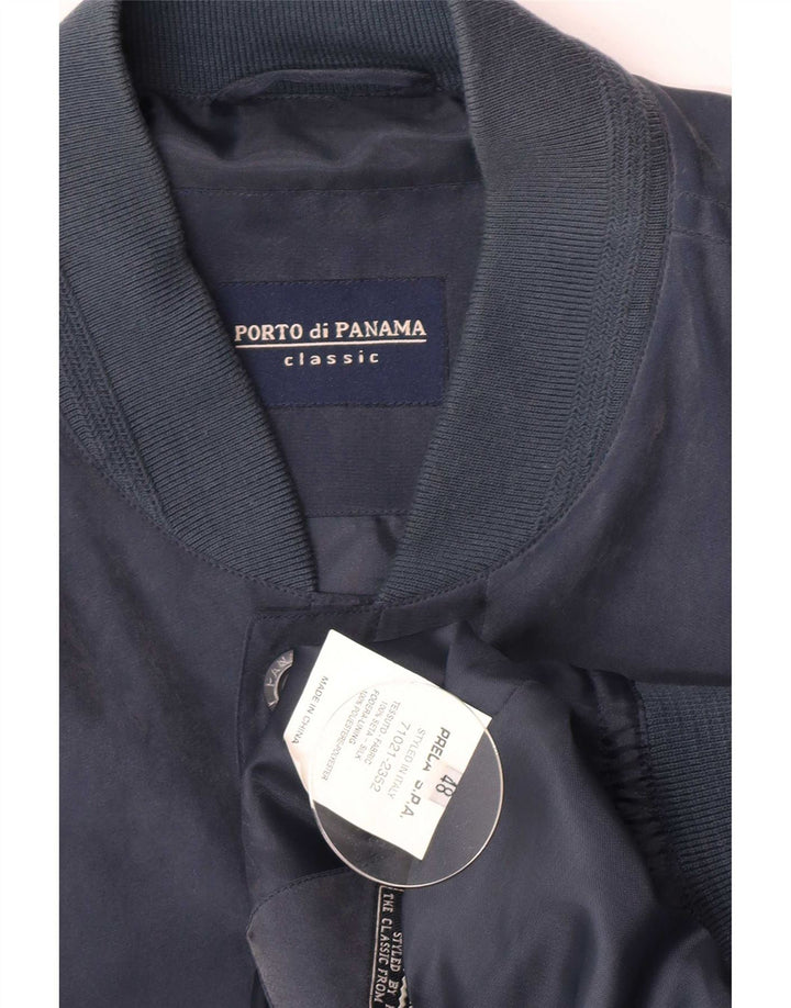 Мужская куртка-бомбер Porto Di Panama IT 48 Medium Navy Blue Silk