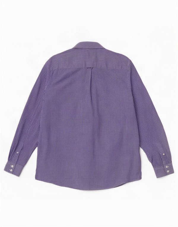 Crew Clothing Мужская классическая рубашка большого размера из хлопка в мелкую синюю клетку