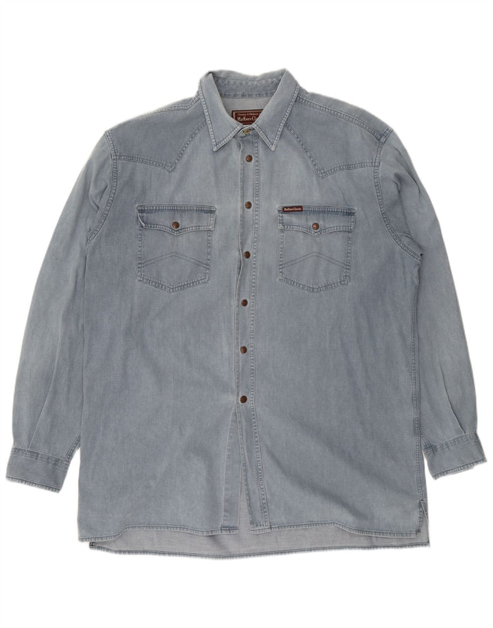 Мужская джинсовая рубашка Marlboro Classics 2XL, синяя, хлопок