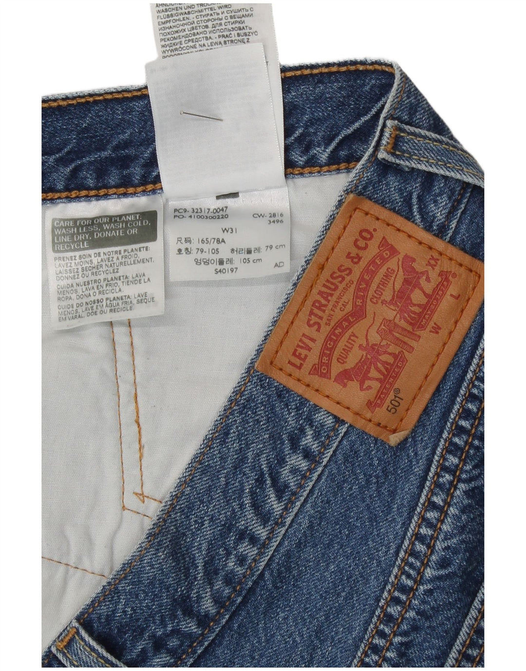 Женские джинсовые шорты Levi's 501 W31, средний синий, хлопок