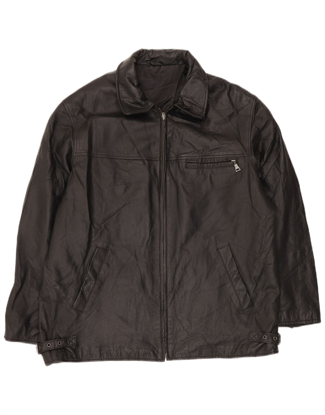 Мужская кожаная куртка ANGELO LITRICO UK 42 XL, черная кожа