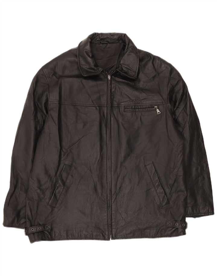 Мужская кожаная куртка ANGELO LITRICO UK 42 XL, черная кожа