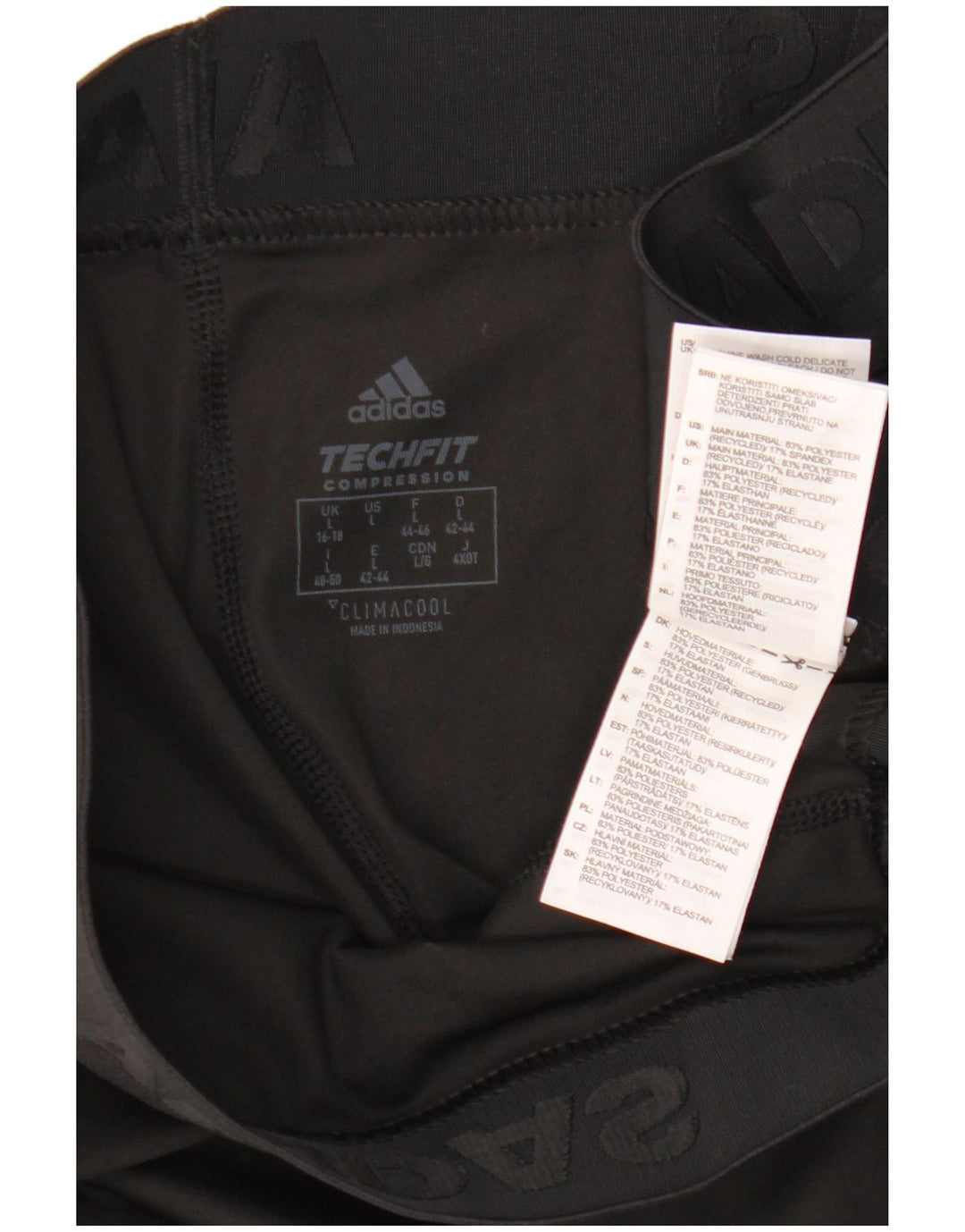 Женские леггинсы-капри Adidas Tech Fit UK 16/18, большой черный полиэстер