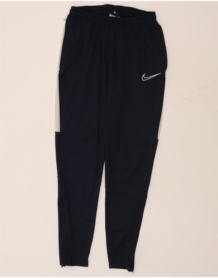 Мужские спортивные брюки Nike Dri Fit, маленькие темно-синие, полиэстер с цветными блоками