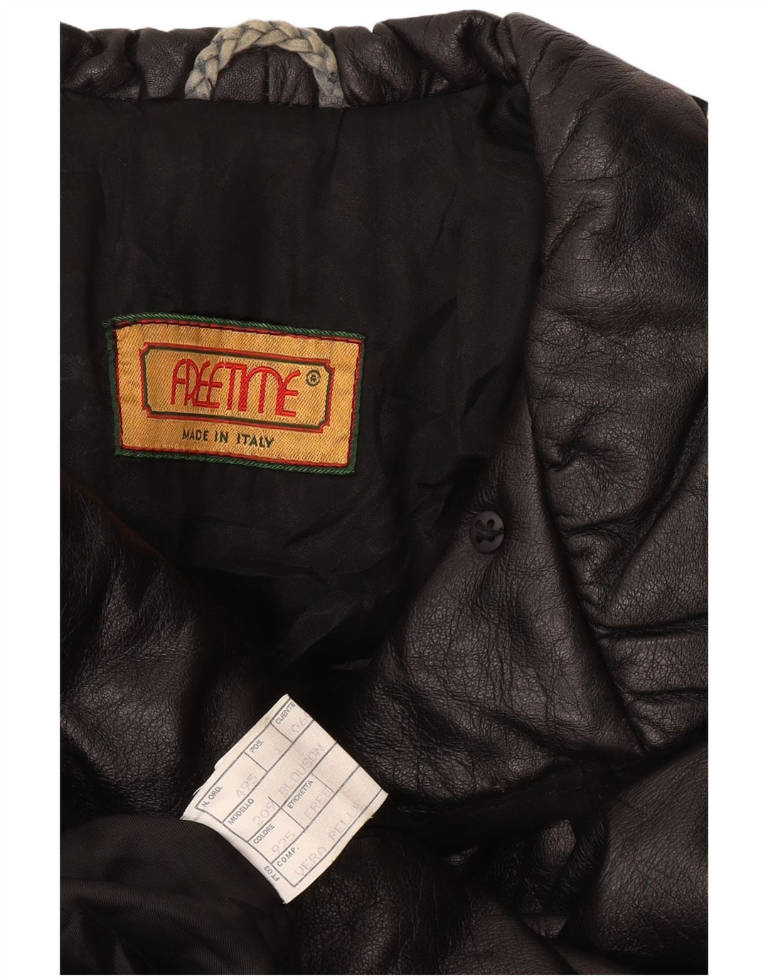 Винтажная женская кожаная куртка UK 18 XL, черная кожа