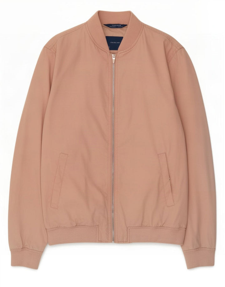 Мужская куртка-бомбер Zara UK 38, средний розовый