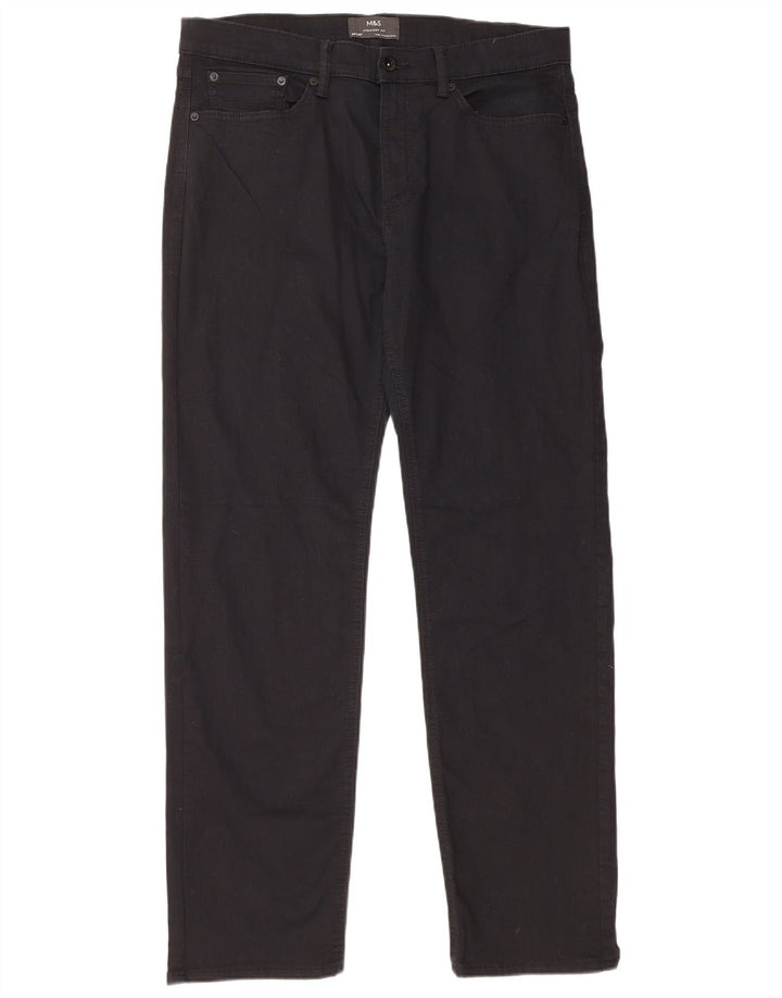 Мужские прямые джинсы MARKS & SPENCER W34 L31, черный хлопок