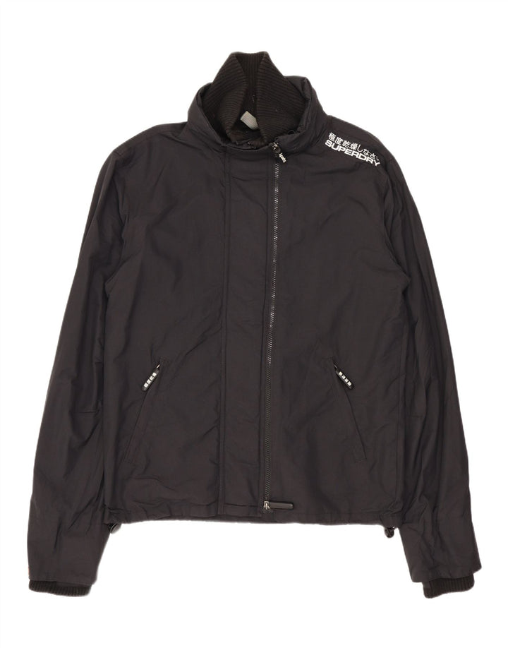 Мужская дождевик SUPERDRY с графическим рисунком UK 38, средний черный нейлон