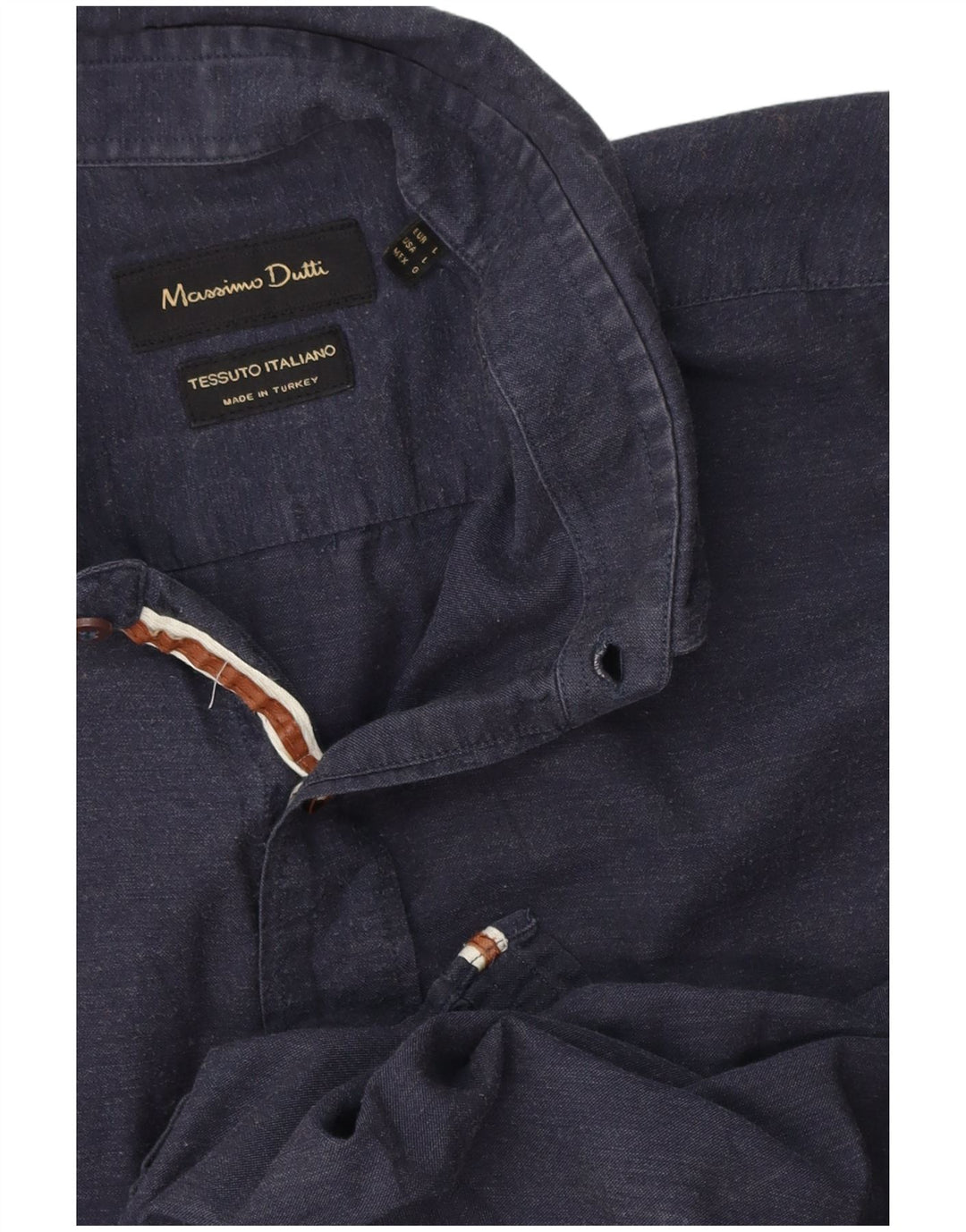 Мужская рубашка Massimo Dutti, темно-синяя, большая