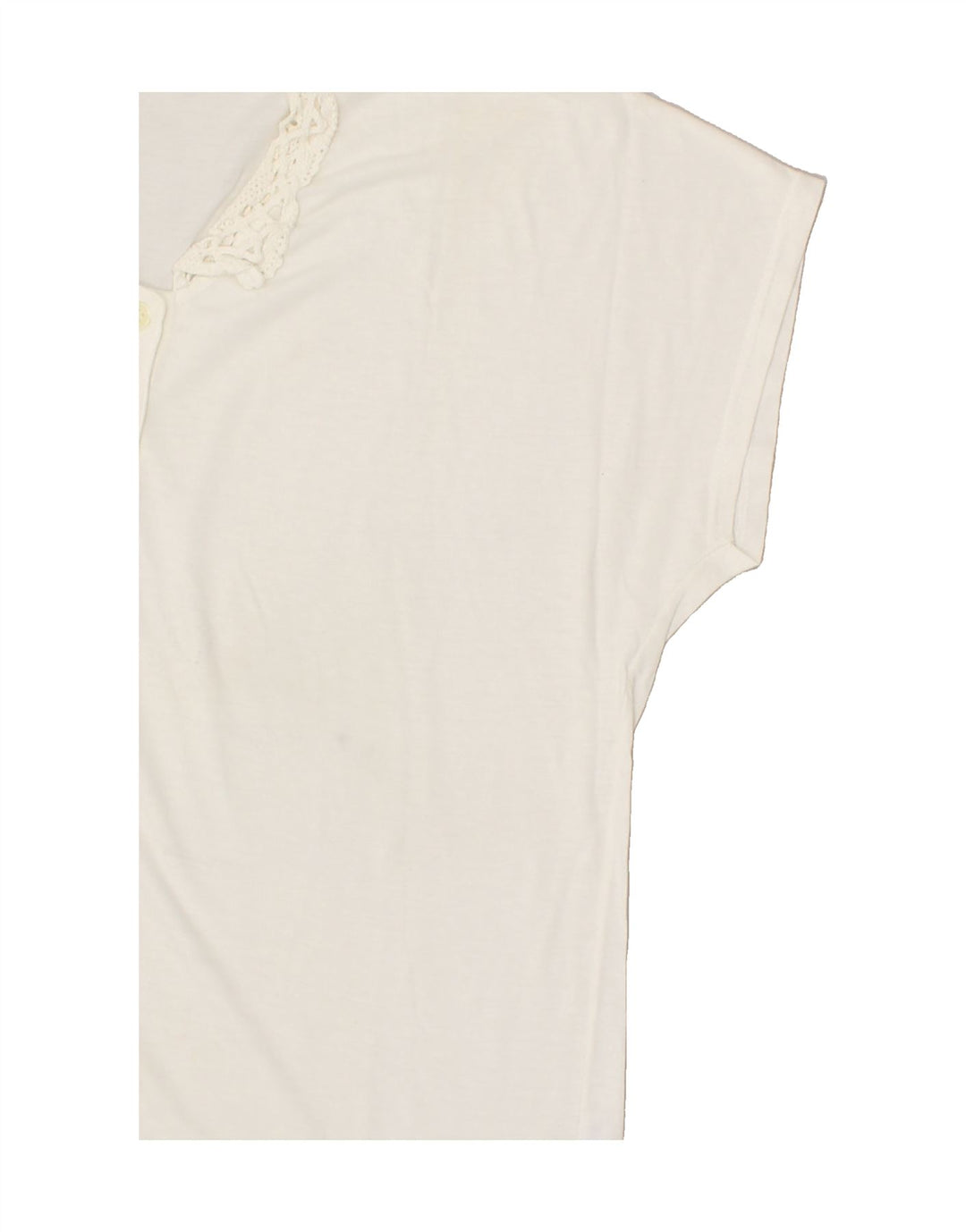 ANDREA MARE Womens Oversized Polo Shirt UK 10 Small Off White Cotton Vintage Andrea Mare and Second-Hand Andrea Mare from Messina Hembry 
