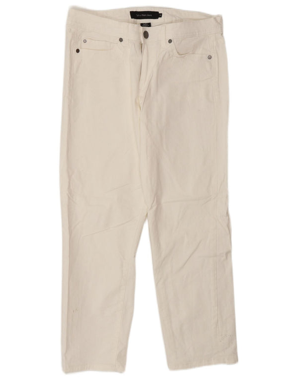 Женские прямые джинсы Calvin Klein US 10, средние W30 L26, белый хлопок