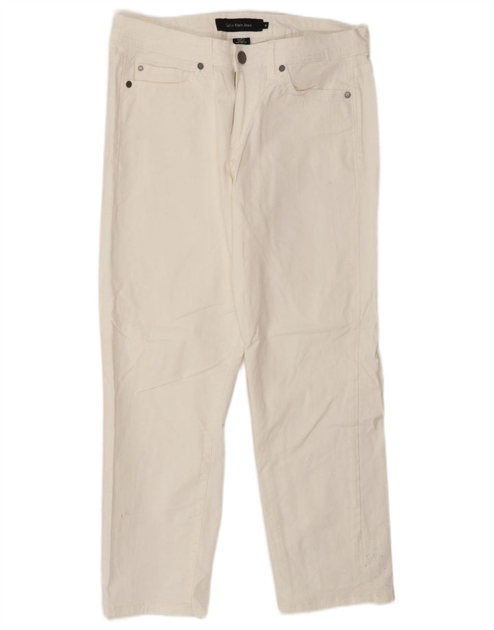 Женские прямые джинсы Calvin Klein US 10, средние W30 L26, белый хлопок