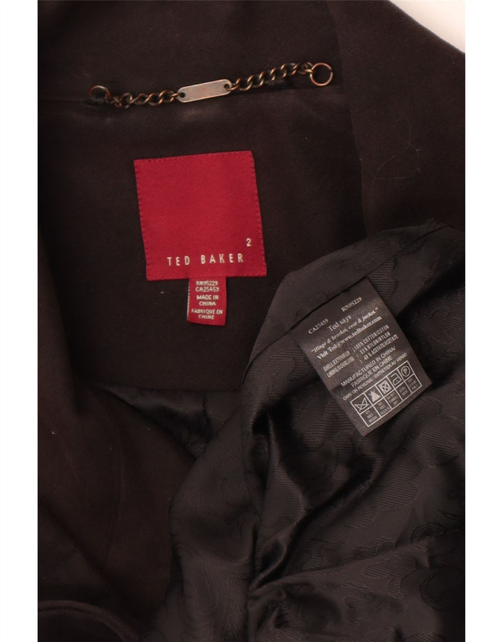 Женское полупальто Ted Baker, размер 2, маленький, черный, хлопок