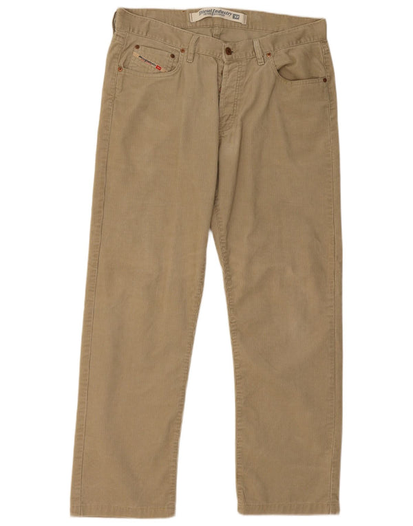 Мужские прямые вельветовые брюки Diesel W36 L31, бежевый хлопок