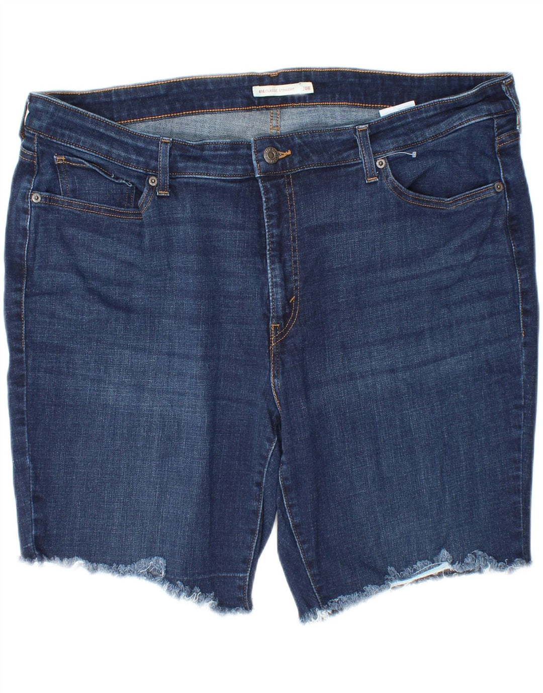 LEVI'S Womens Plus Size Classic Fit Denim Shorts US 24 2XL W46 Blue Cotton Vintage Levi's and Second-Hand Levi's from Messina Hembry 
