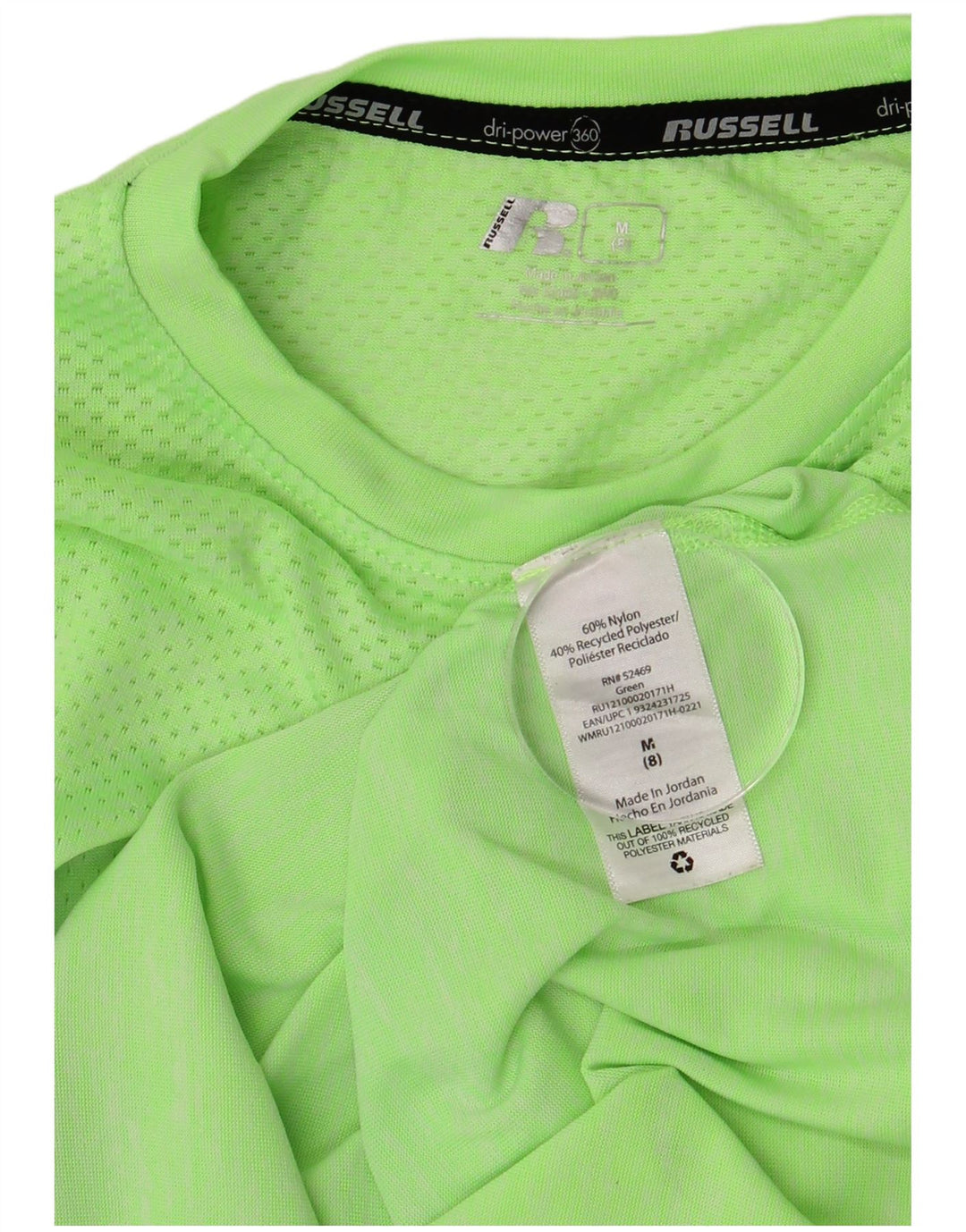 Футболка Dri-Power для мальчиков Russell Athletic, топ, 7–8 лет, нейлон среднего размера, зеленый цвет
