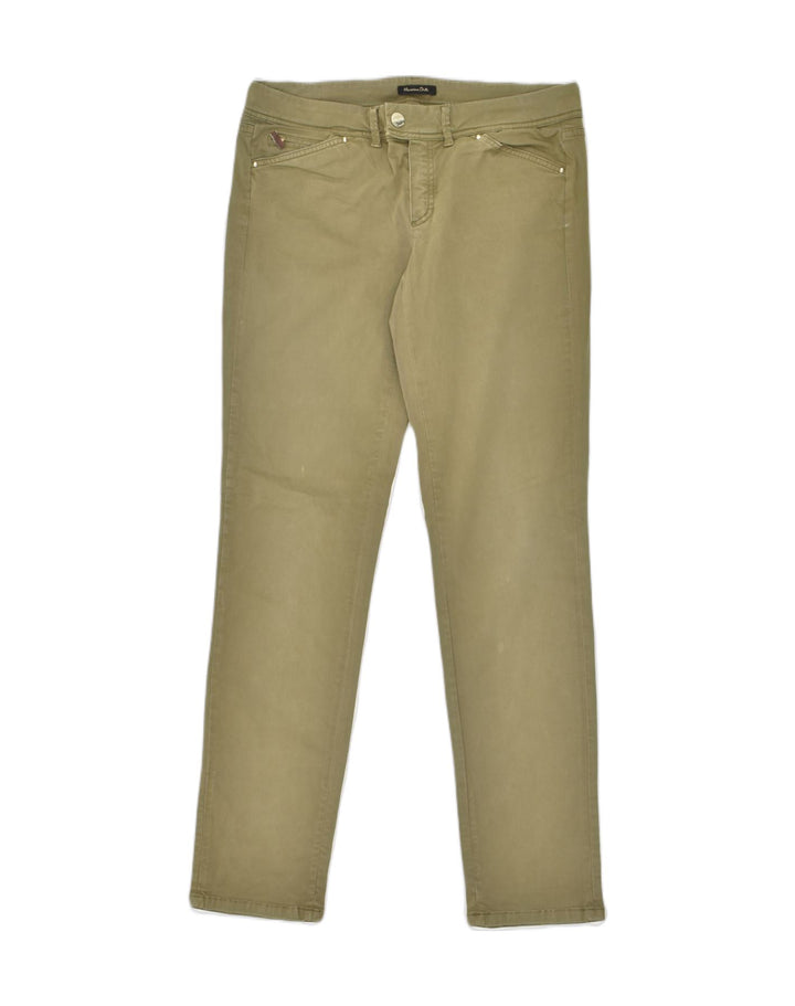 MASSIMO DUTTI Womens Slim Fit Slim Casual Trousers EU 36 Small W30 L29 Khaki | Vintage Massimo Dutti | Thrift | Second-Hand Massimo Dutti | Used Clothing | Messina Hembry 