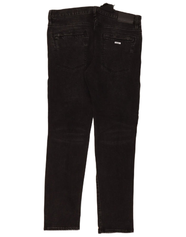 Мужские байкерские джинсы скинни Armani Exchange W36 L31, черный хлопок