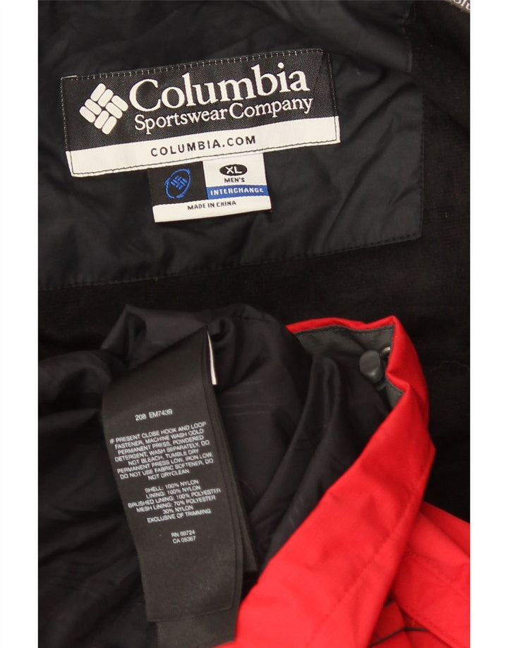Мужская ветровка Columbia Interchange UK 42 XL, красная с цветными блоками