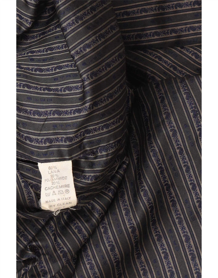 Мужское двубортное пальто Etro UK 42 XL темно-синее шерстяное