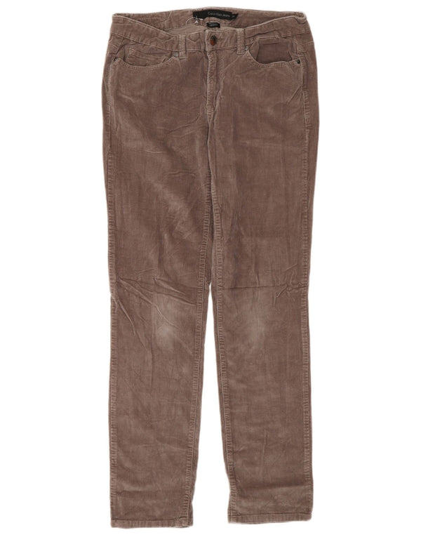 Calvin Klein Женские вельветовые брюки скинни W28 L30 Коричневые хлопковые