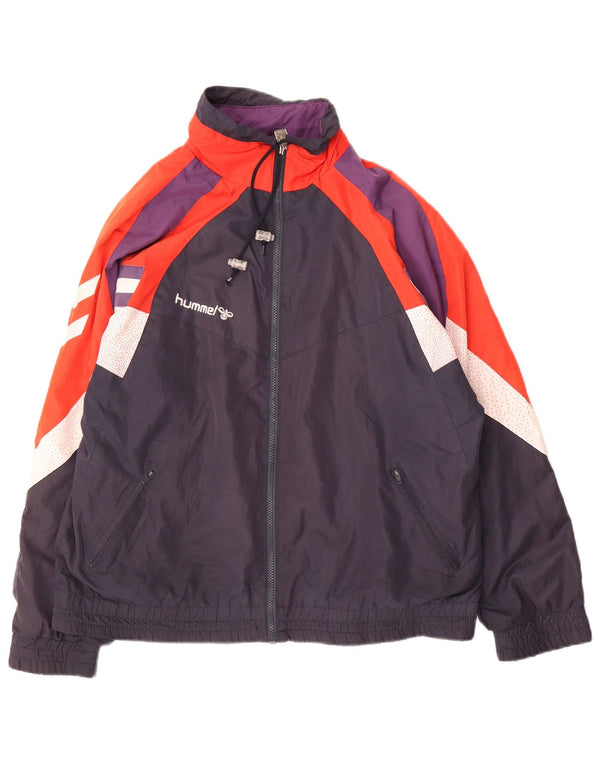 Hummel Мужской спортивный костюм свободного покроя, верхняя куртка, маленький темно-синий, цветной блок