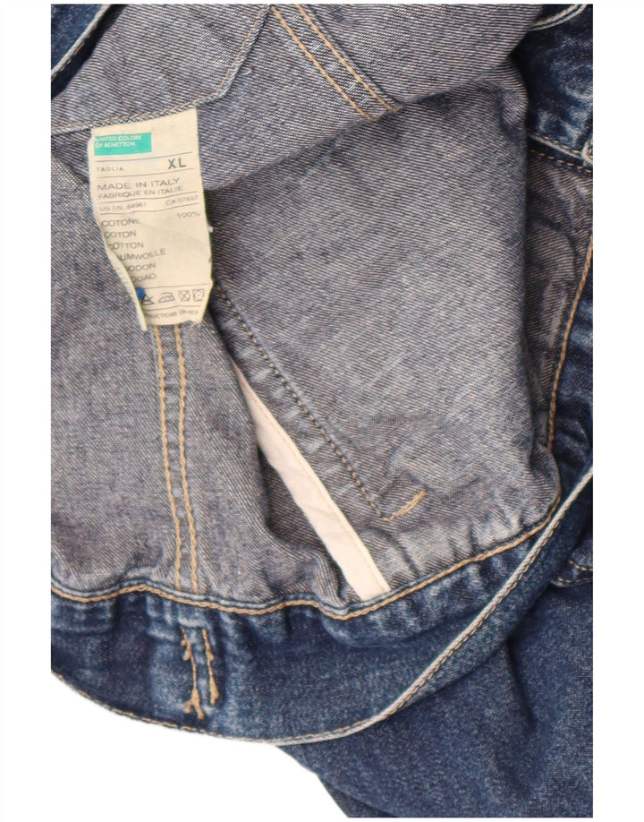 Мужская джинсовая куртка Benetton UK 42 XL, синяя, хлопок