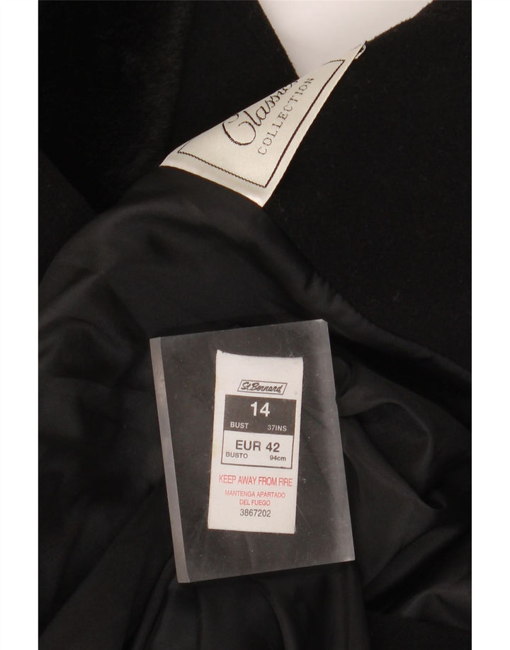 Женское двубортное пальто St. Bernard UK 14, большое, черное, шерстяное