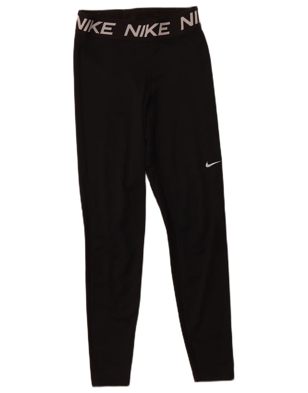 Женские леггинсы с рисунком NIKE Dri Fit UK 8, маленькие черные, полиэстер
