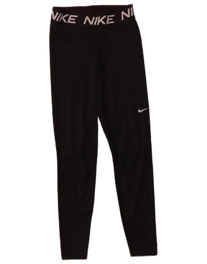 Женские леггинсы с рисунком NIKE Dri Fit UK 8, маленькие черные, полиэстер