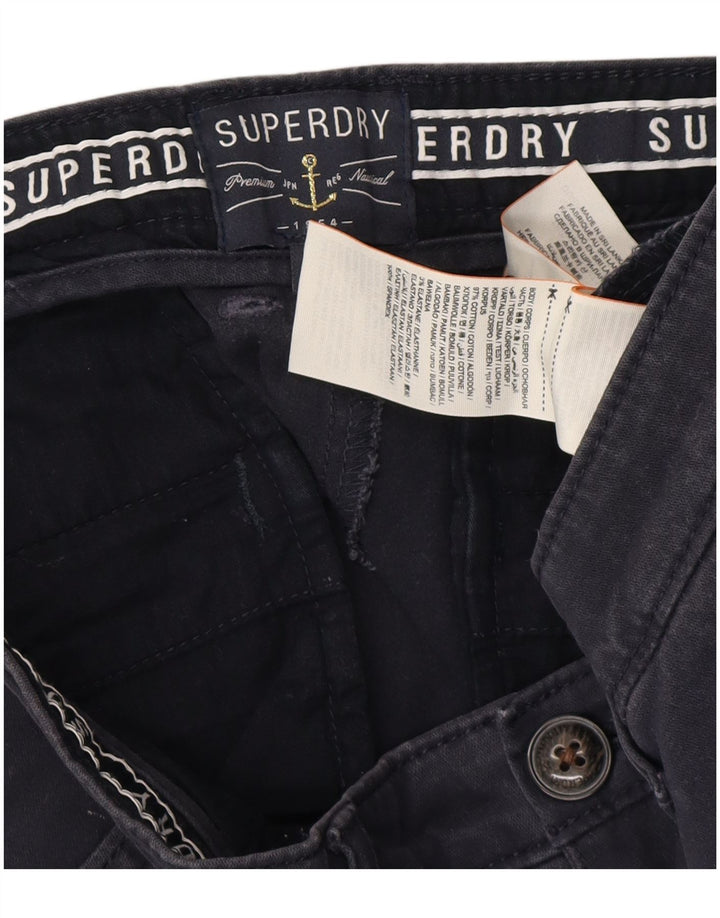 SUPERDRY Женские шорты чинос, маленькие W27, темно-синие, хлопок