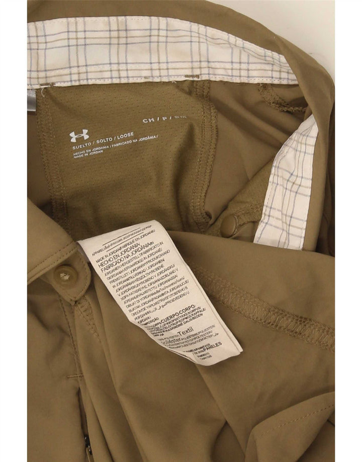 Мужская рубашка свободного кроя Under Armour, маленький цвет, хаки, полиэстер