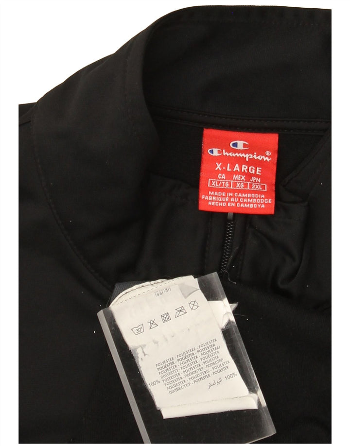 Мужской спортивный костюм Champion, верхняя куртка XL, черный полиэстер с цветными блоками