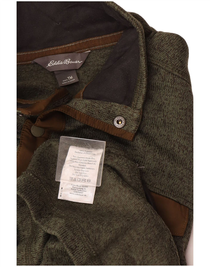 Eddie Bauer Мужской свитшот с высоким воротником на пуговицах, джемпер среднего цвета, хаки, в крапинку