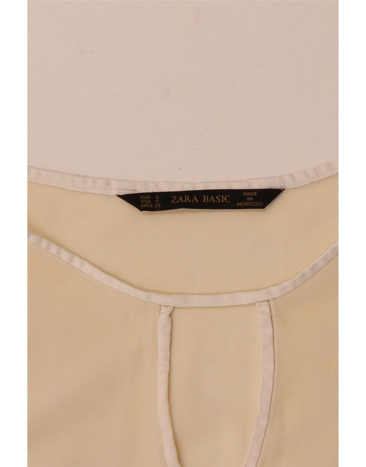 Женская блузка с длинным рукавом Zara UK 10, маленький бежевый