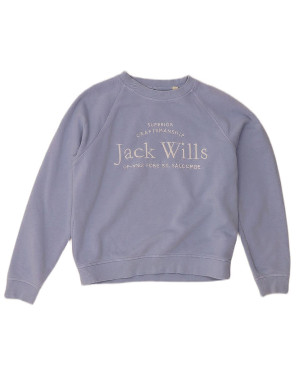 Женский джемпер оверсайз с рисунком Jack Wills UK 6 XS, синий хлопок